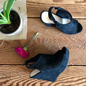 Black wedges with cut outs